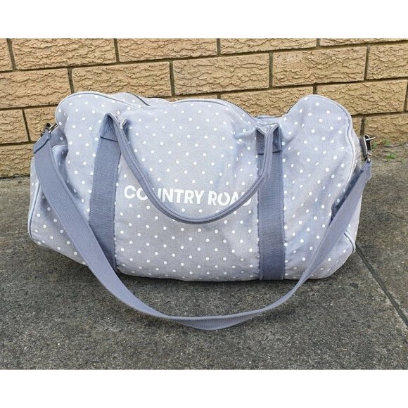 Country Road Bags Country Road Duffle Bag Grey Canvas Polka Dot